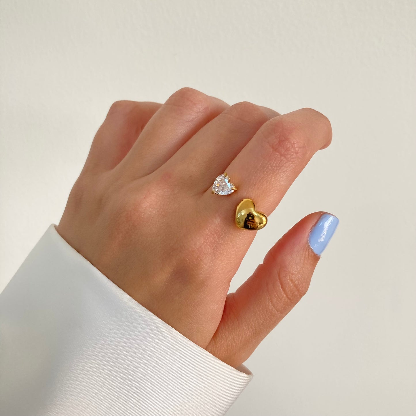 Double Heart Open Ring
