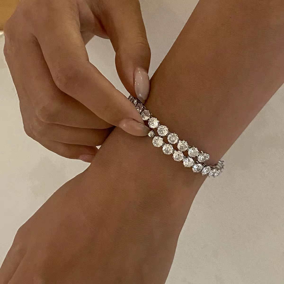 Statement Tennis Bangle Silver