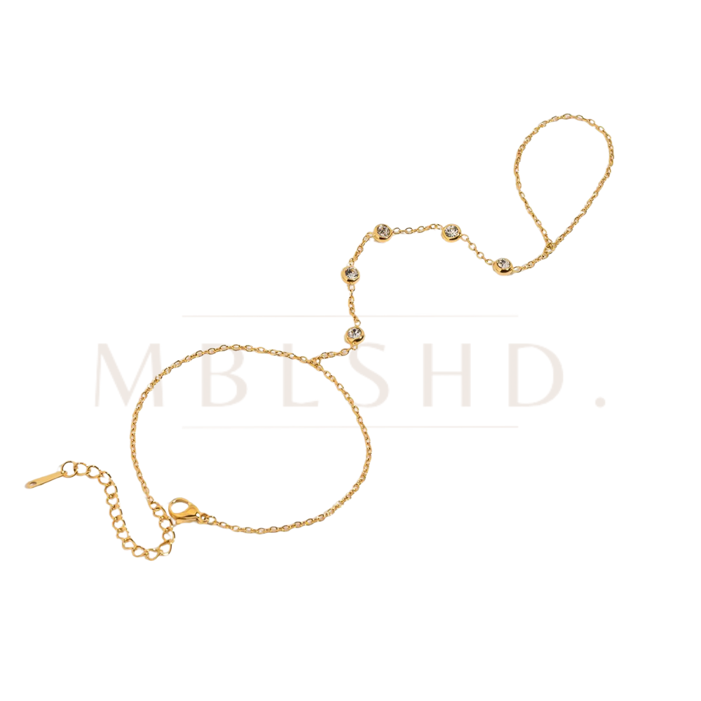 5 White Zircons Handchain