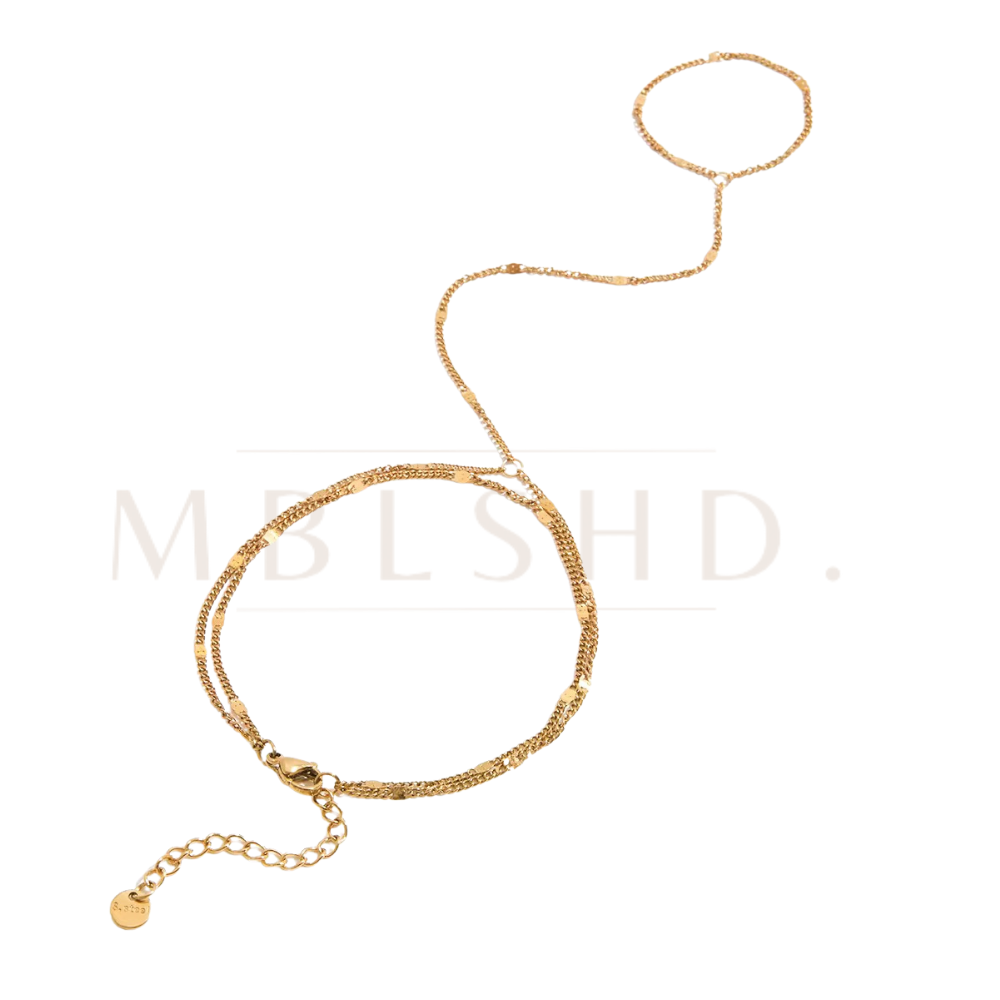 Double Chain Hand Bracelet