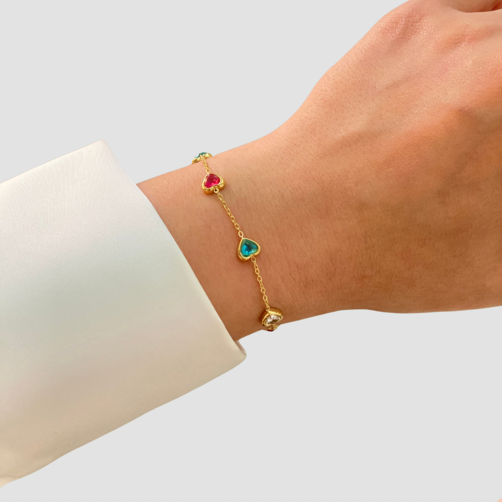 Colored Hearts Bracelet