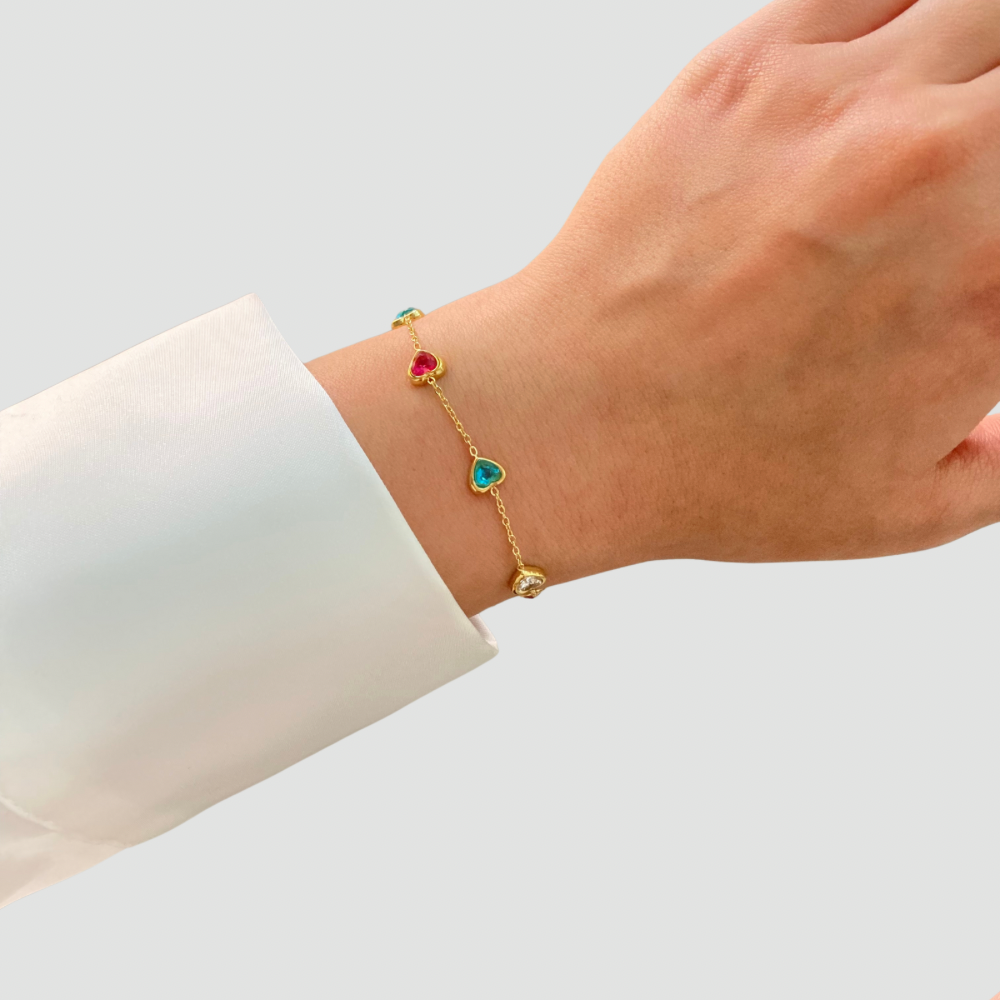Colored Hearts Bracelet