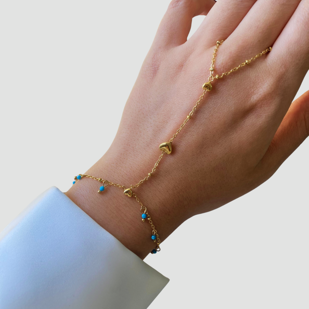 Blue heart Handchain