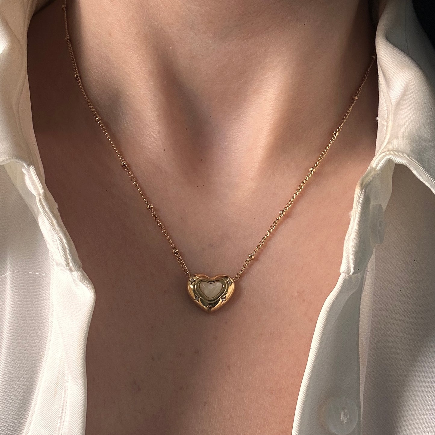 Snow Heart Necklace