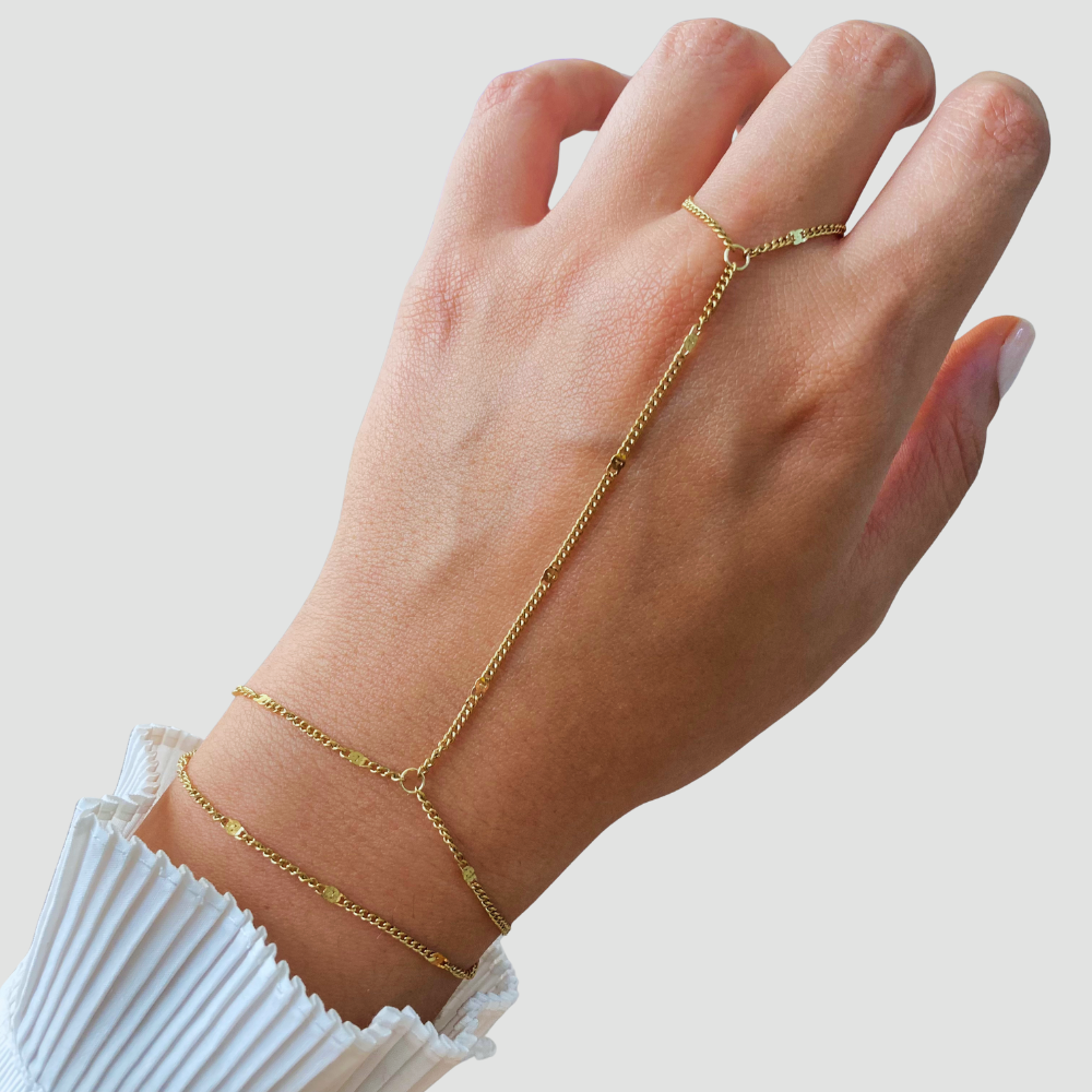 Double Chain Hand Bracelet