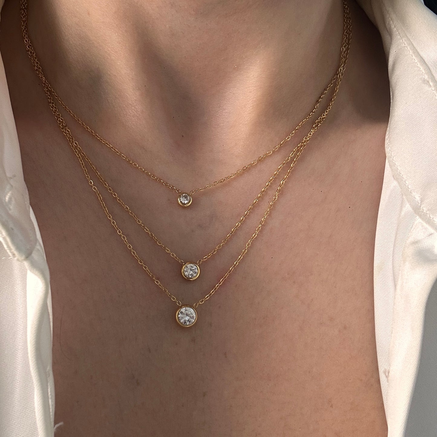 Triple Layer Minimalist Necklace