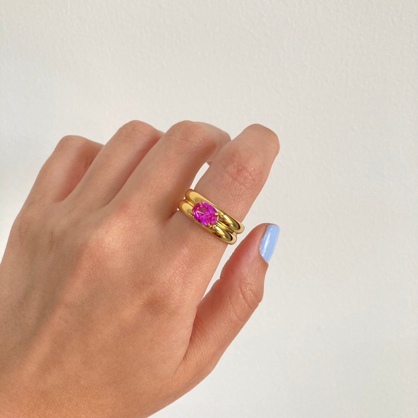 Pink Wide Band Ring