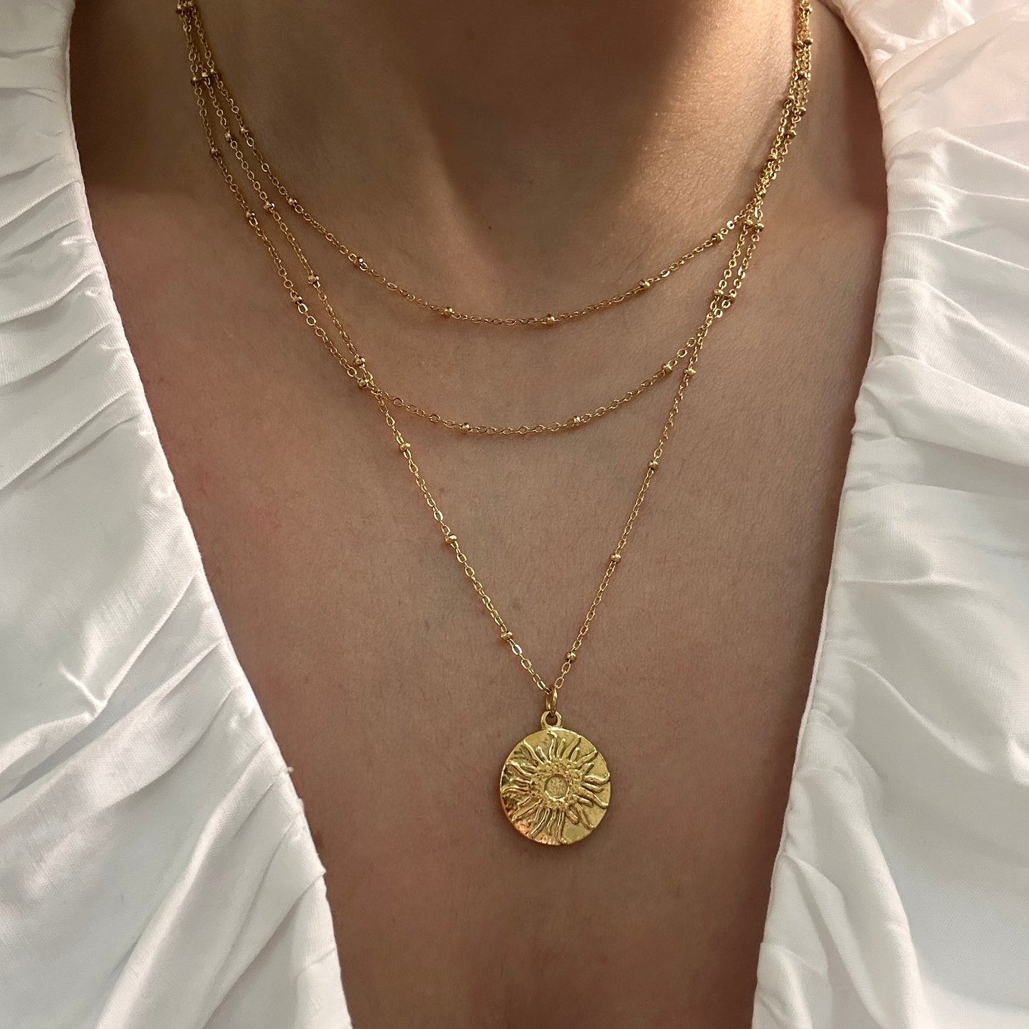 Moon Triple Layered Necklace