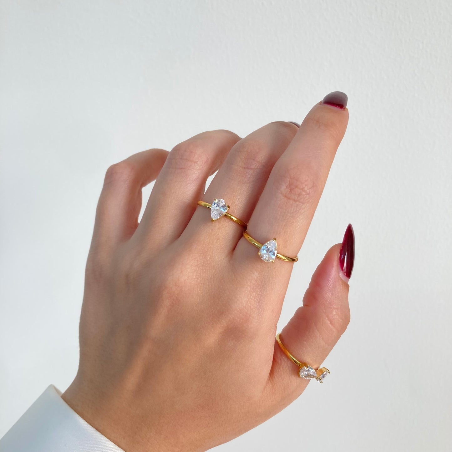 Radiant Teardrop Ring Set