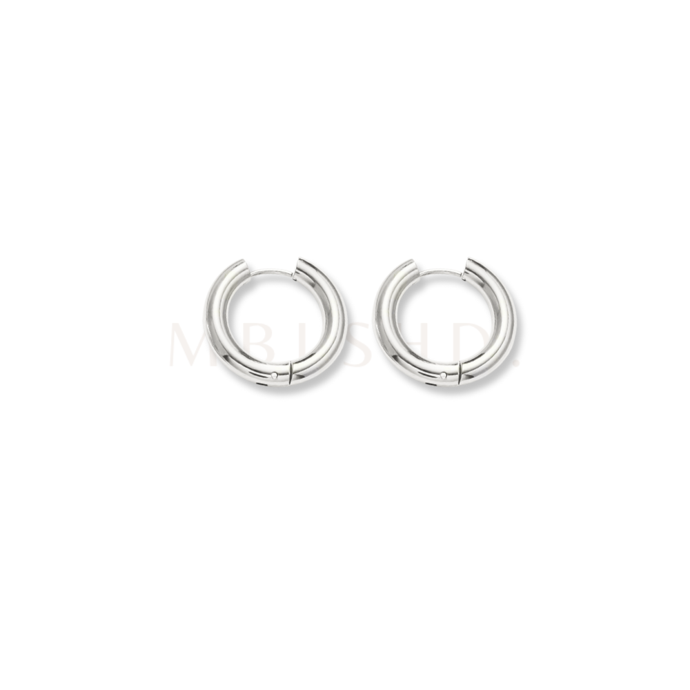 Small Chunky Earrings Silver