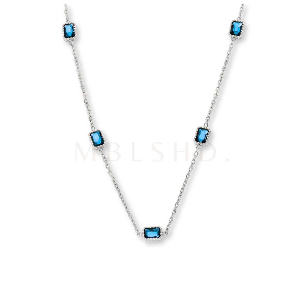 Blue Stones Necklace Silver