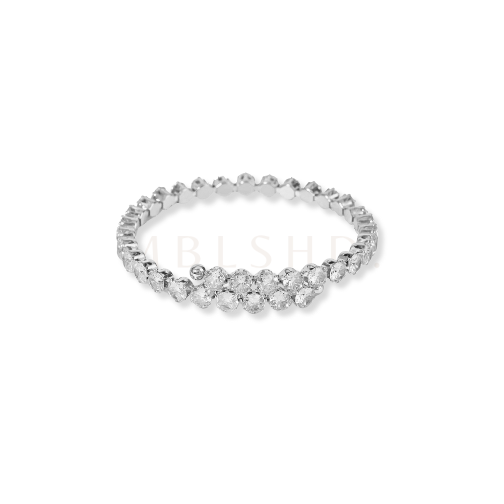 Statement Tennis Bangle Silver