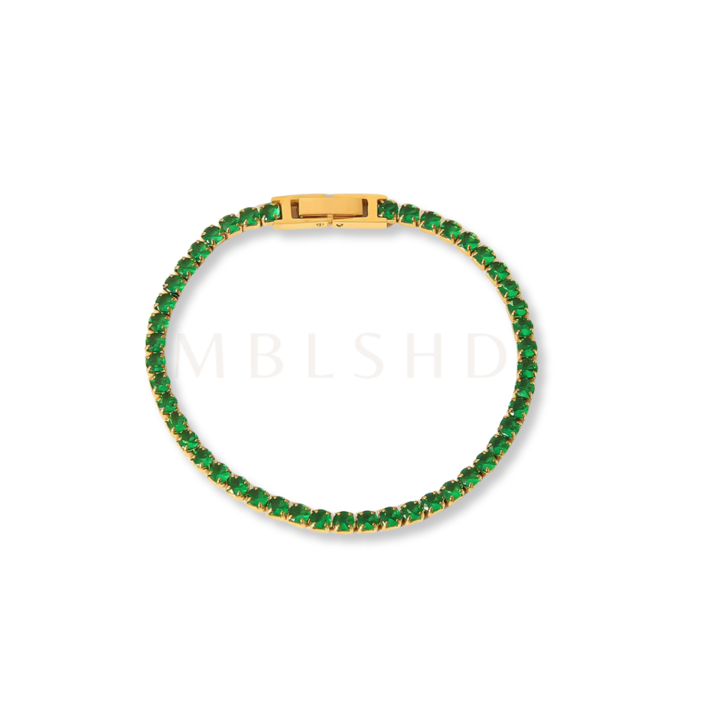 Green Tennis Bracelet