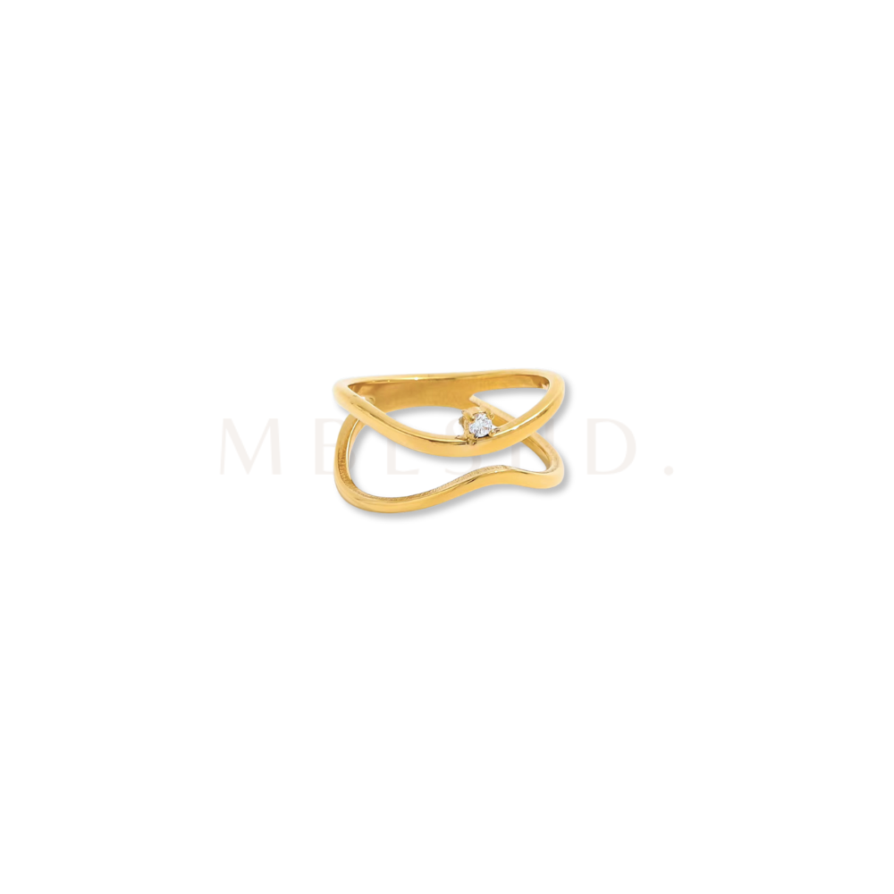 Irregular Hollow Zircon Ring