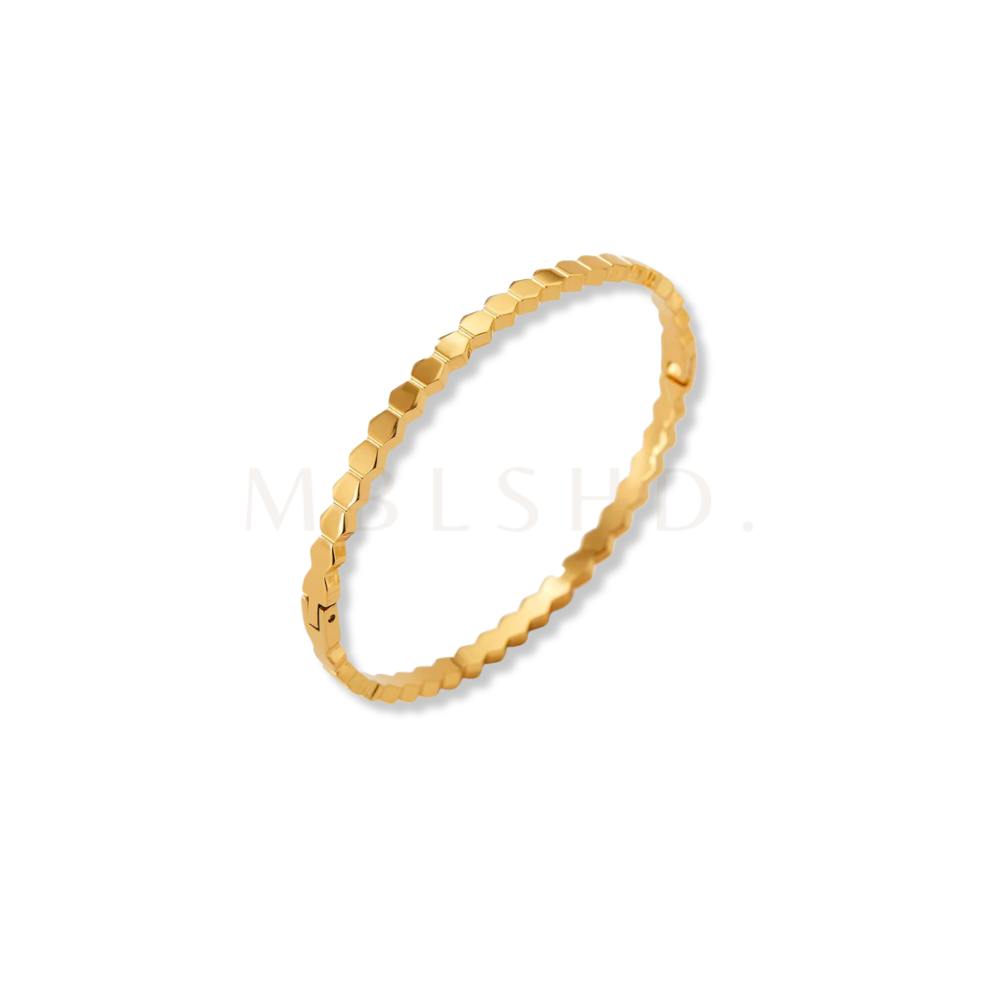 Hexagon Bangle Gold