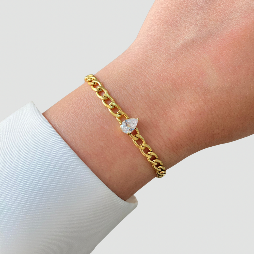 Teardrop Zircon Chain Bracelet