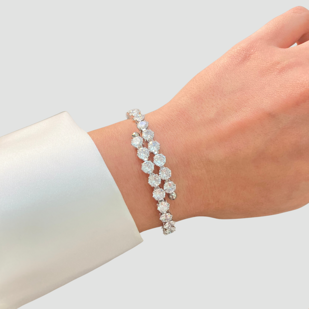 Statement Tennis Bangle Silver
