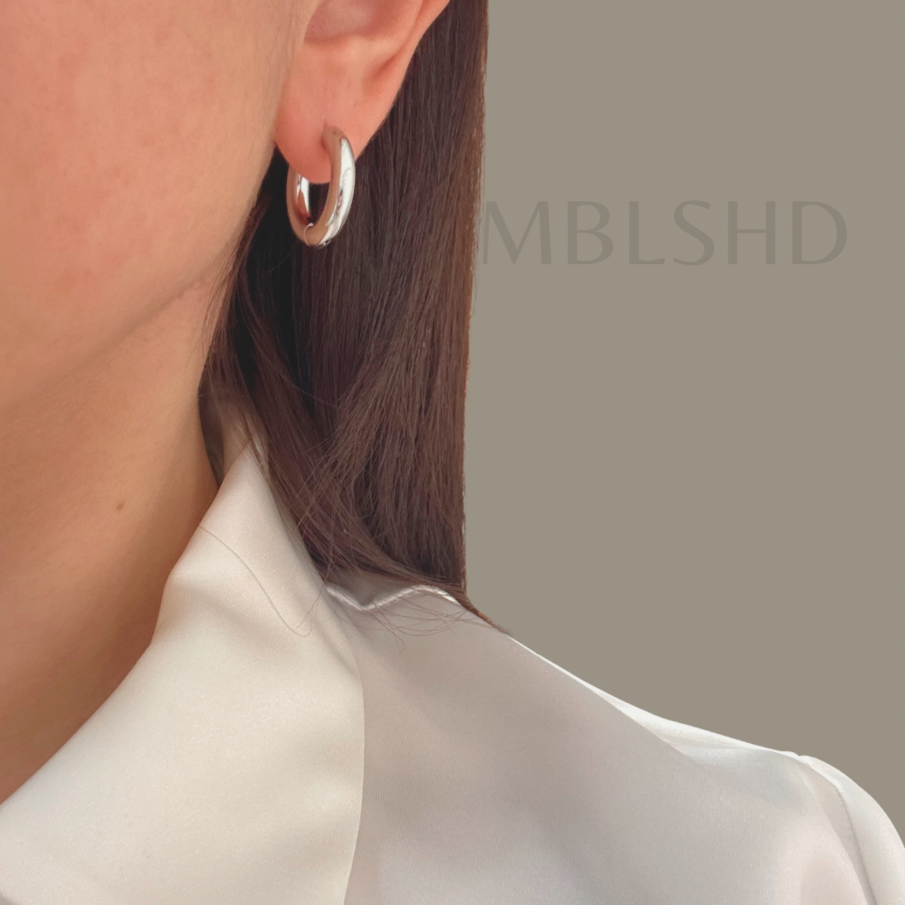 Small Chunky Earrings Silver