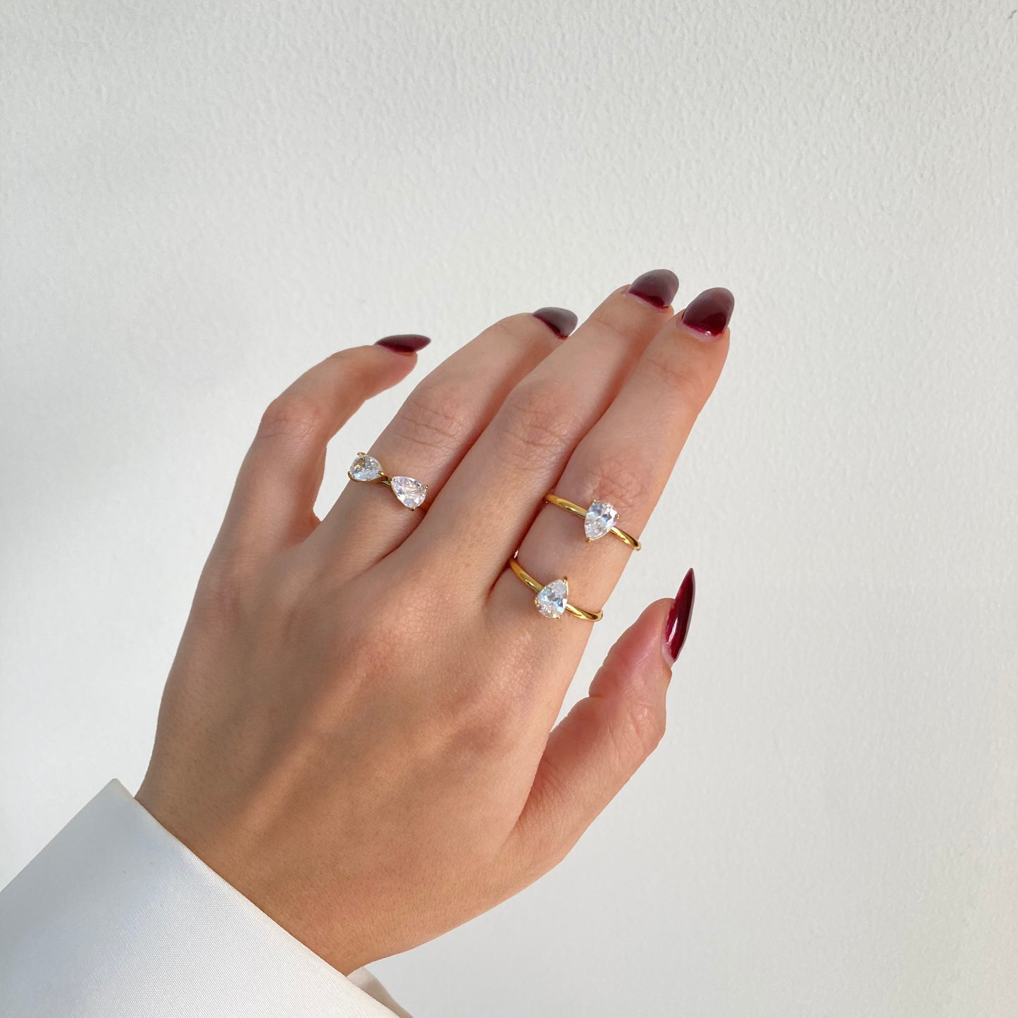 Radiant Teardrop Ring Set