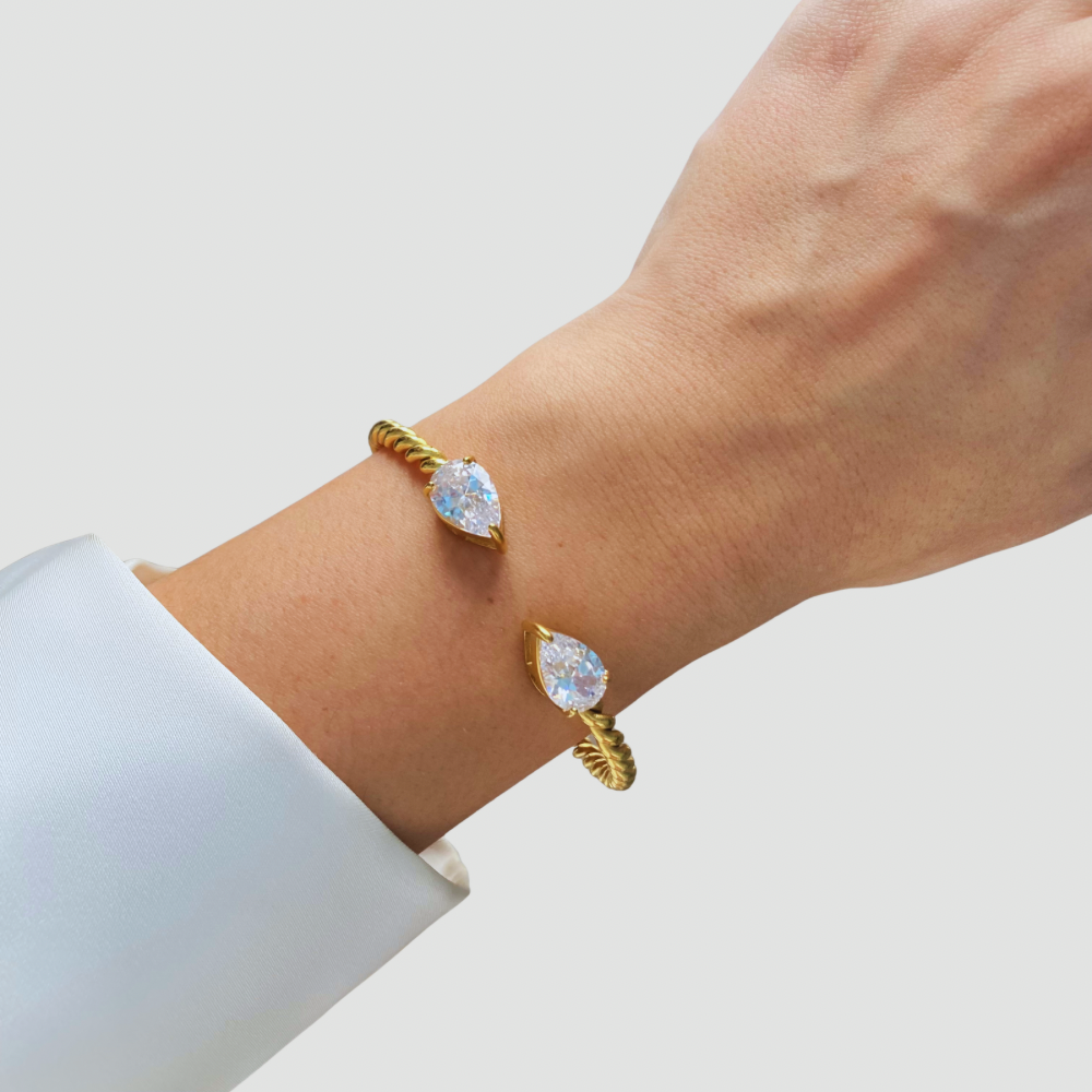 Twisted Crystals Open Bangle