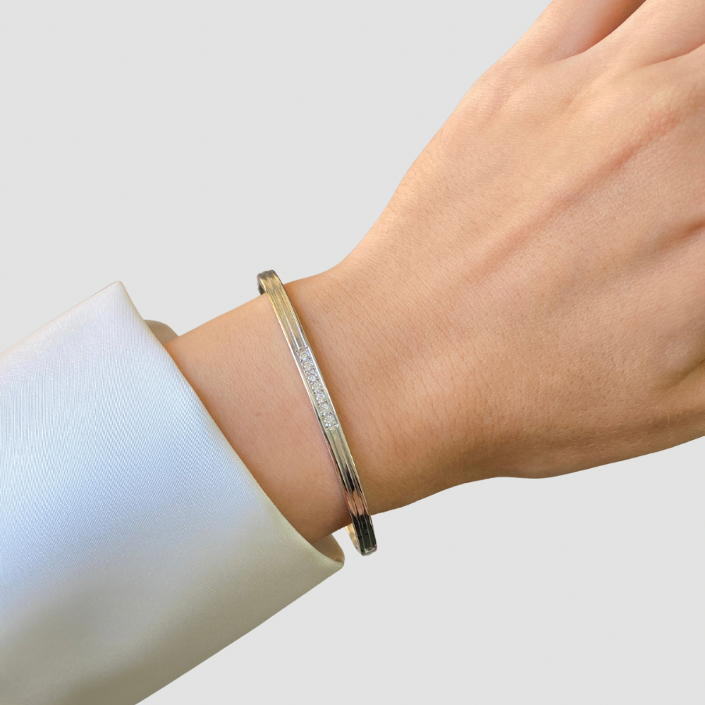 7 Stones Bangle Silver