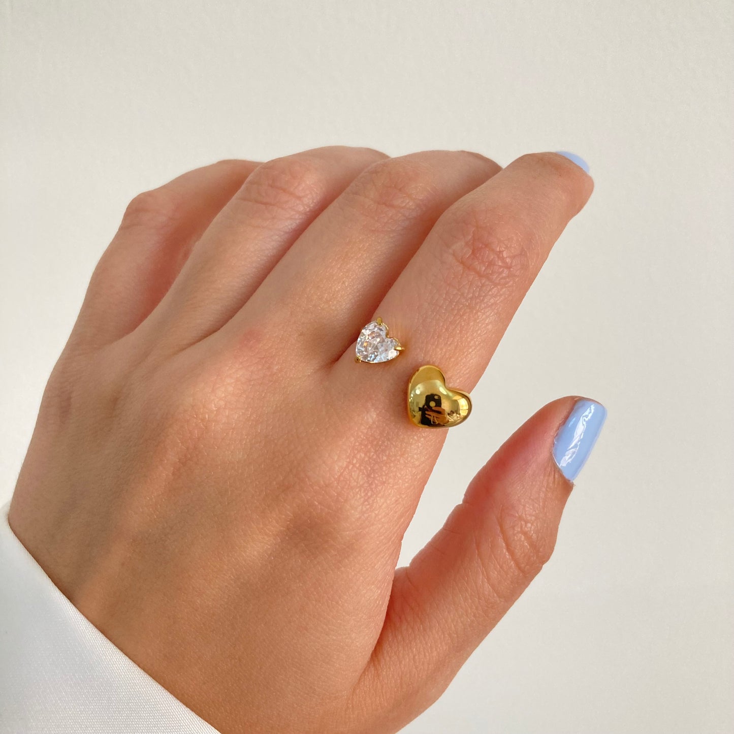 Double Heart Open Ring