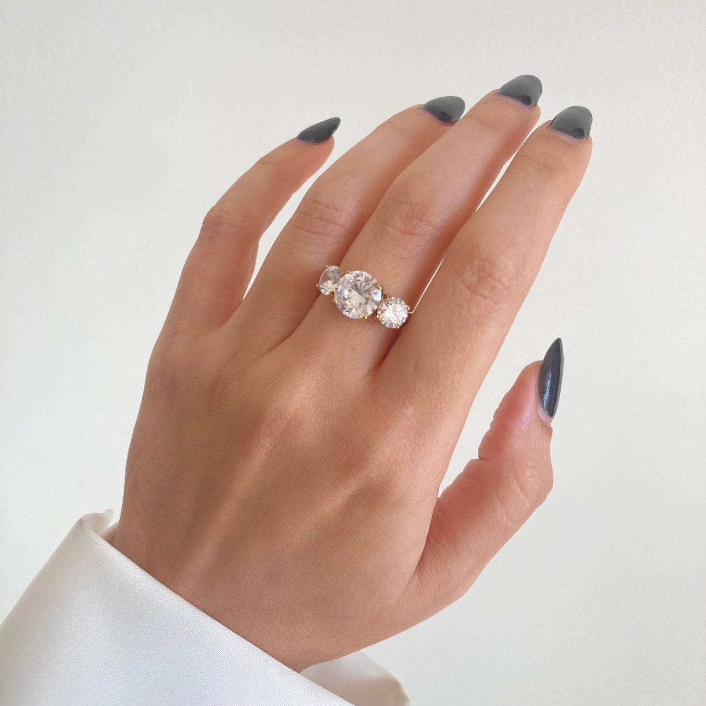 Embellished Crown Trio Ring