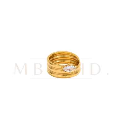 Triple Band Zircon Ring