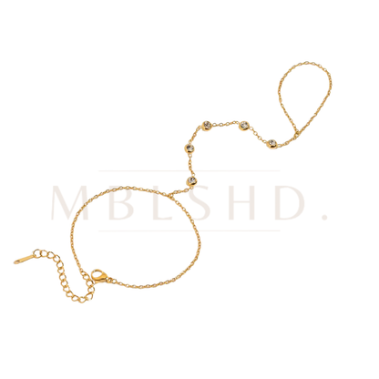 5 White Zircons Handchain