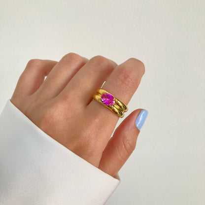 Pink Wide Band Ring