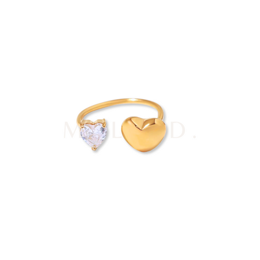 Double Heart Open Ring