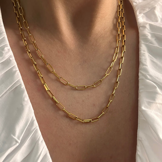Double Layer Paperclip Necklace