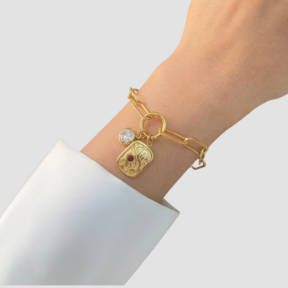 Crimson Charm Bracelet