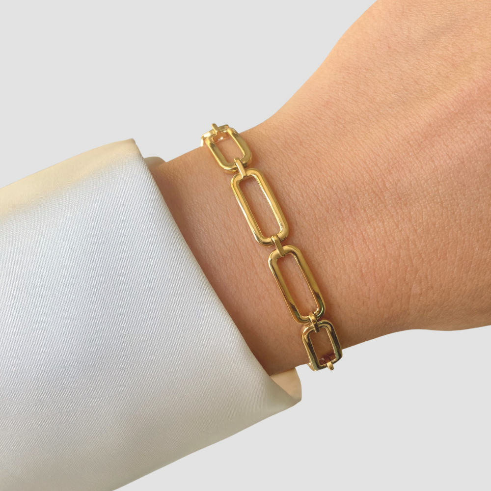 Wide PaperClip Bracelet