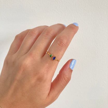 Green & Blue Open Ring