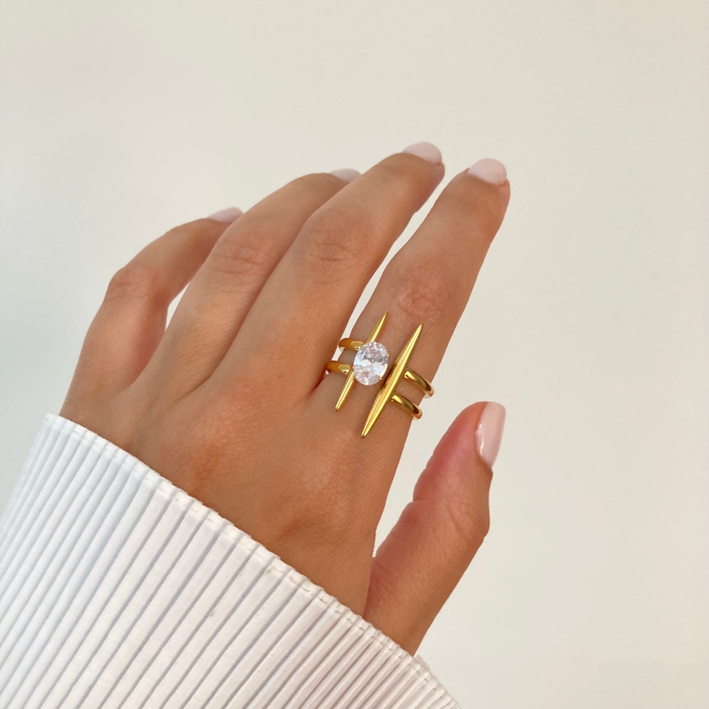 H Shape Zircon Ring