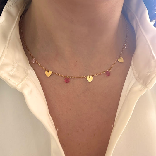 Heart & Pinks Necklace