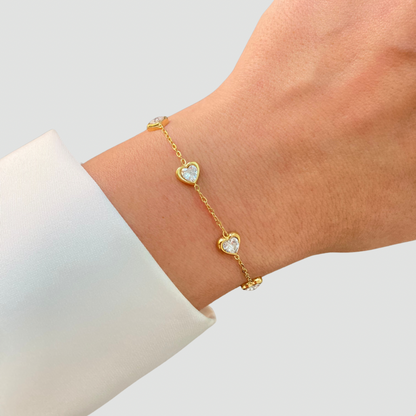White Hearts Bracelet