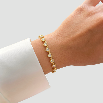 Heart Tennis Bracelet