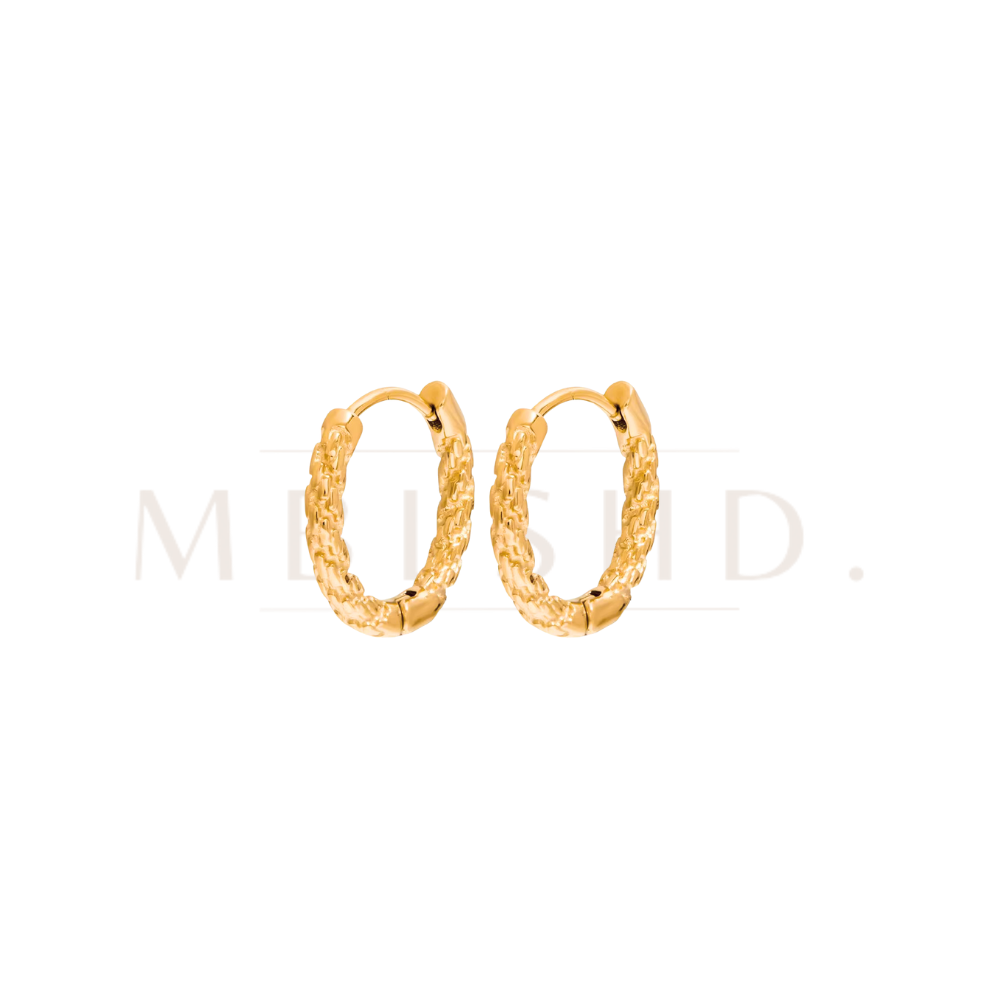 Gold twisted oval Earrings
