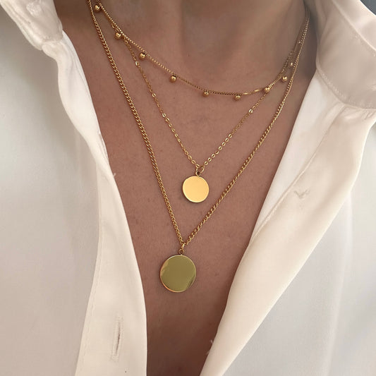 Triple Layer Round Necklace