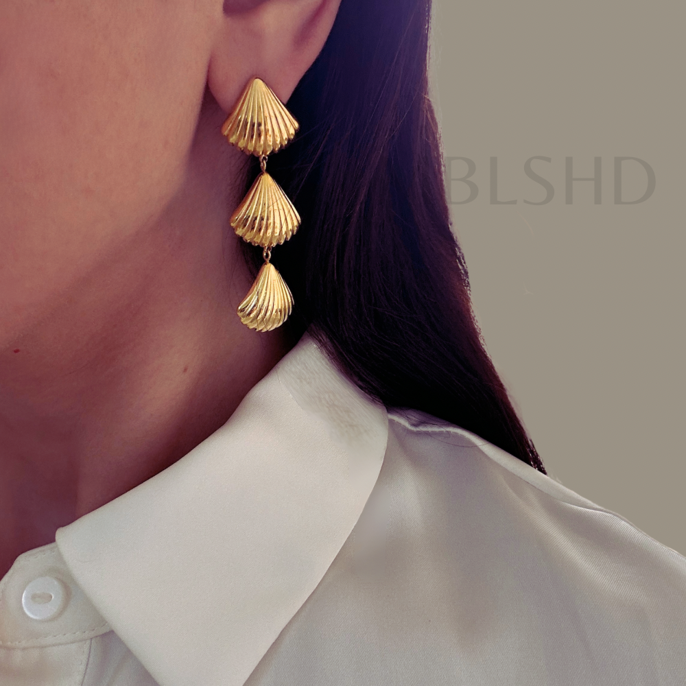 Triple Shell Earrings