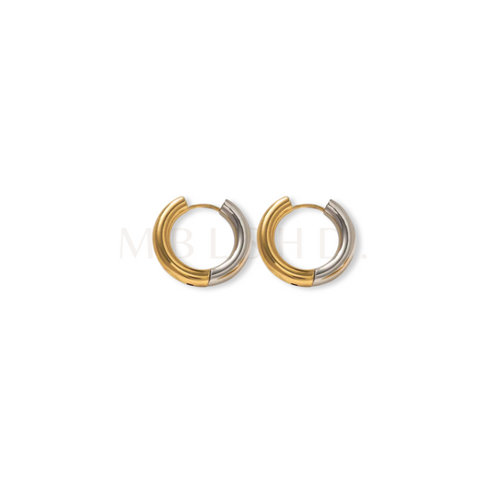 Small Chunky Earrings Silver & Gold