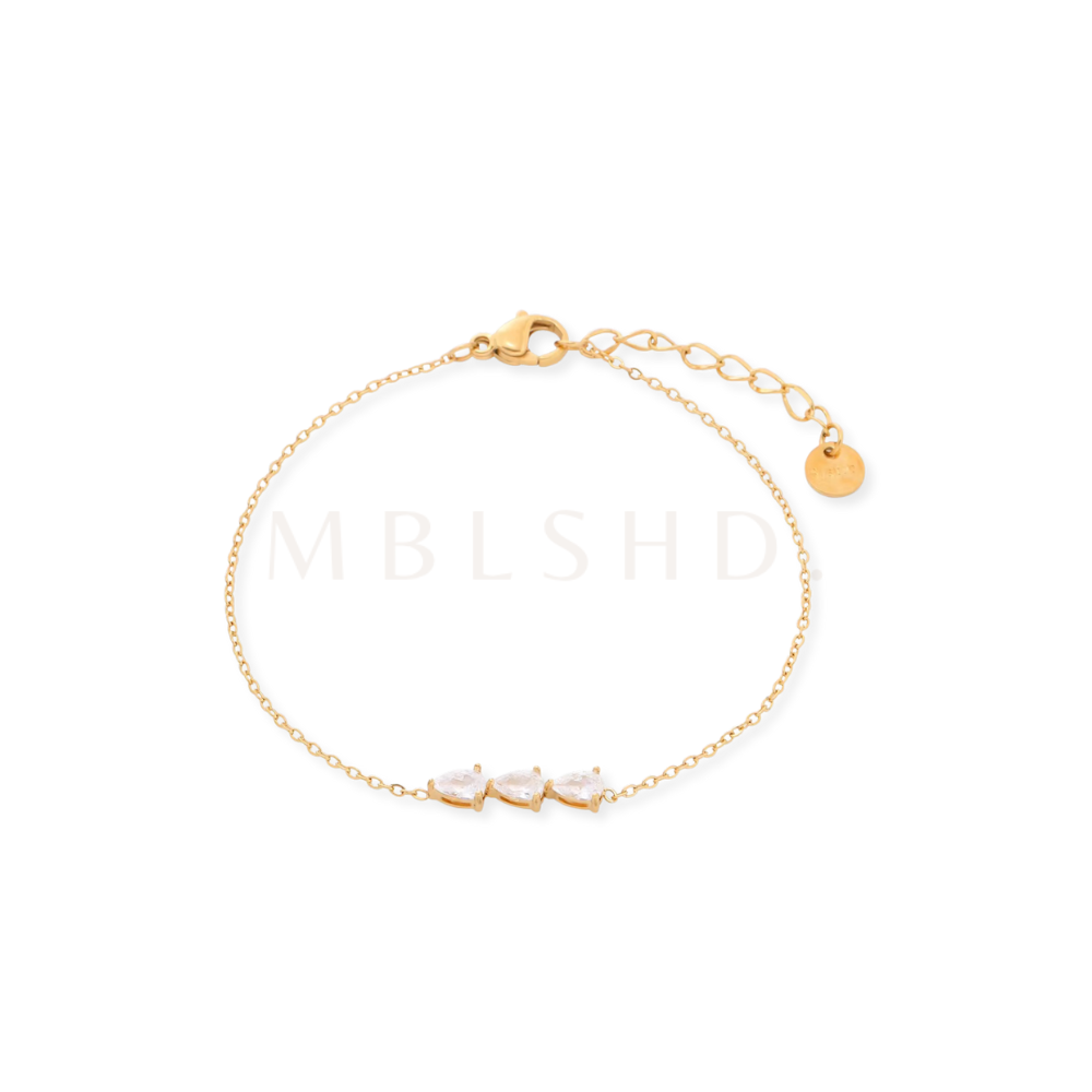 White Arrow Bracelet Gold