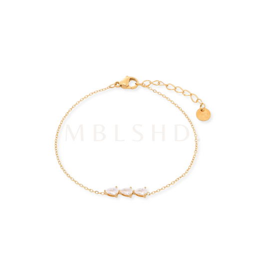 White Arrow Bracelet Gold