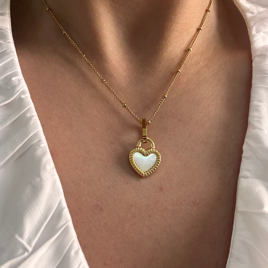 Double Sided Heart Pendant Necklace