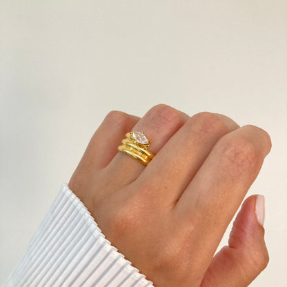 Triple Band Zircon Ring