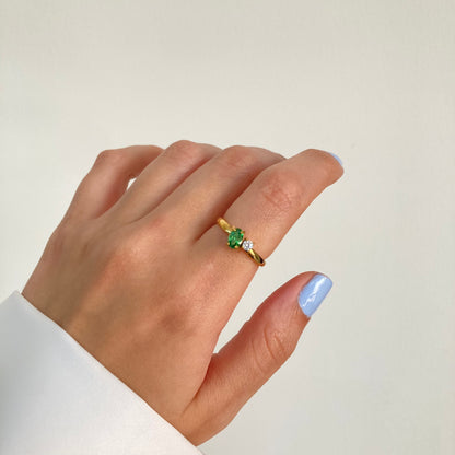 Dainty Green Stone Ring