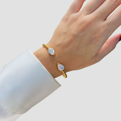 Twisted Crystals Open Bangle