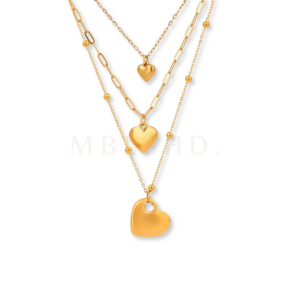 Triple Layer Heart Necklace
